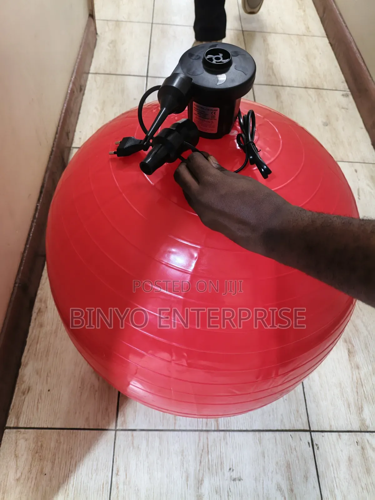 Red Yoga Ball+ Pump