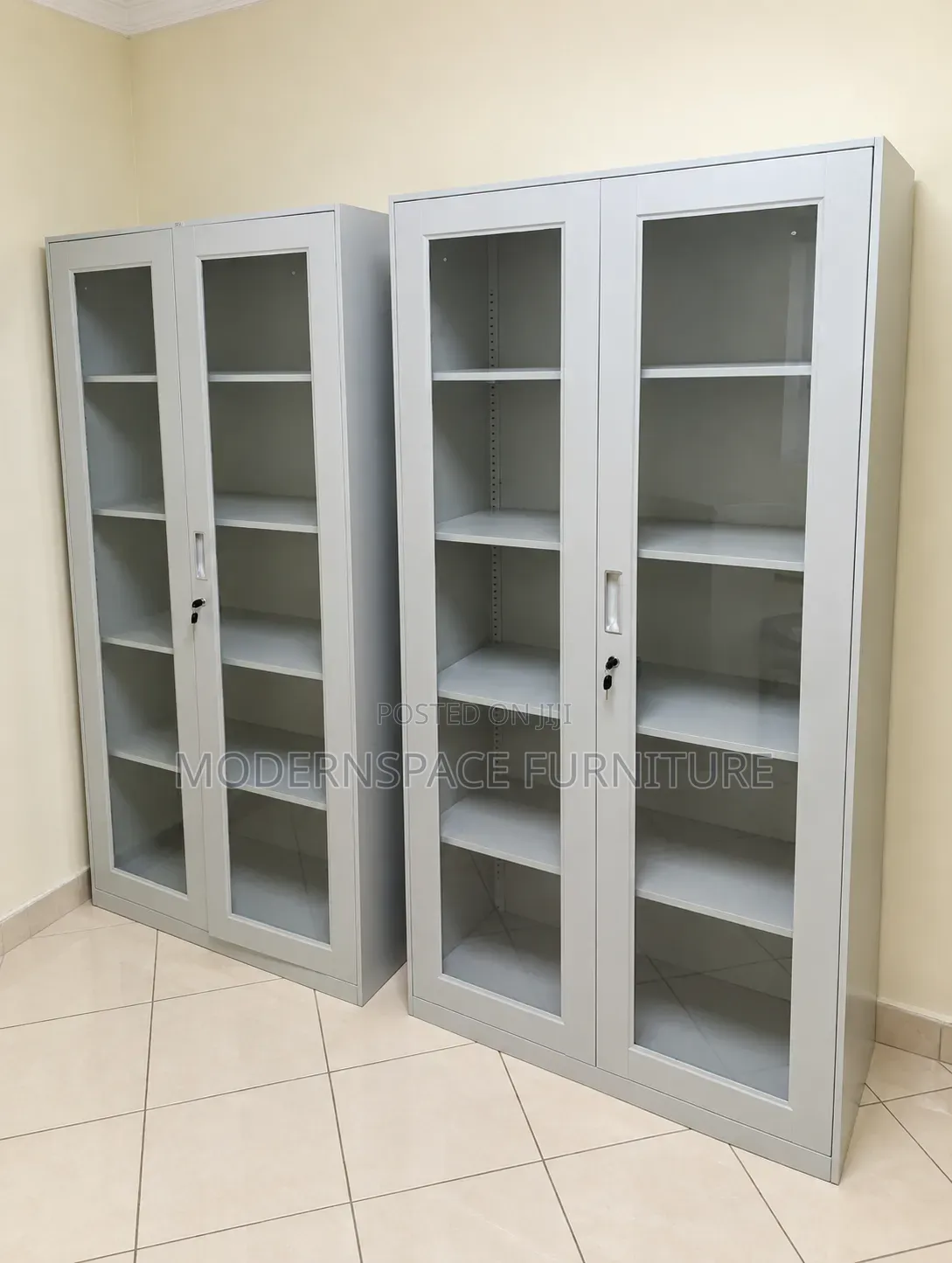 Glass-Door Steel Office Cabinet