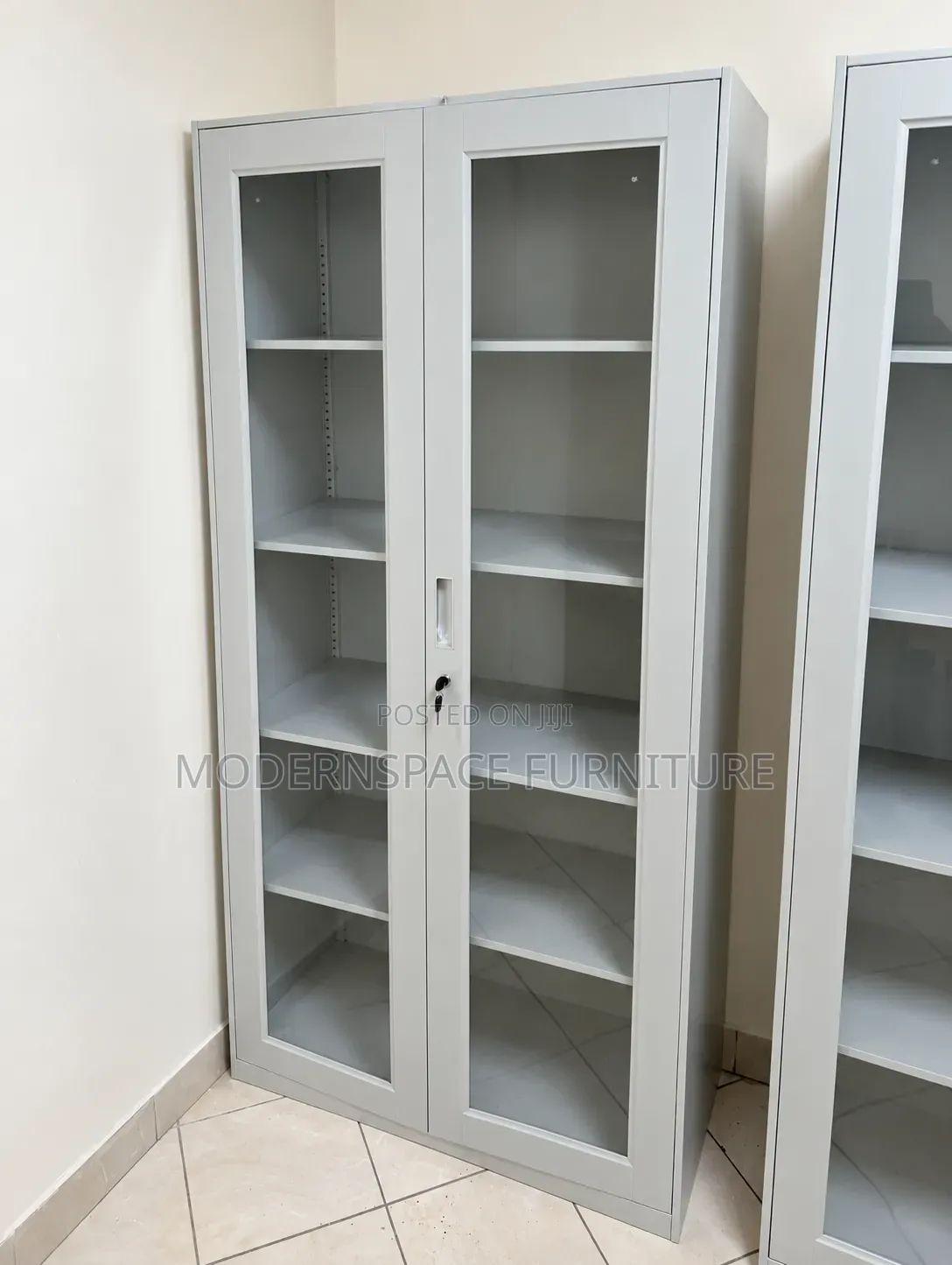 Glass-Door Steel Office Cabinet