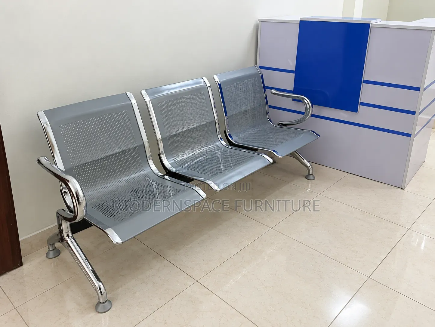 Three-Seat Metal Reception and Visitor Bench