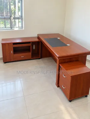 Mahogany Executive L-Shaped Office Desk