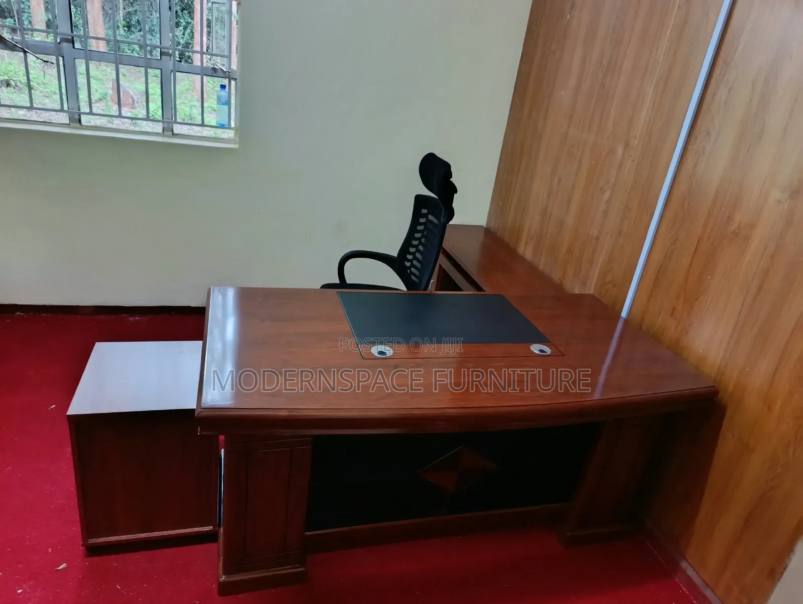 Mahogany Executive L-Shaped Office Desk