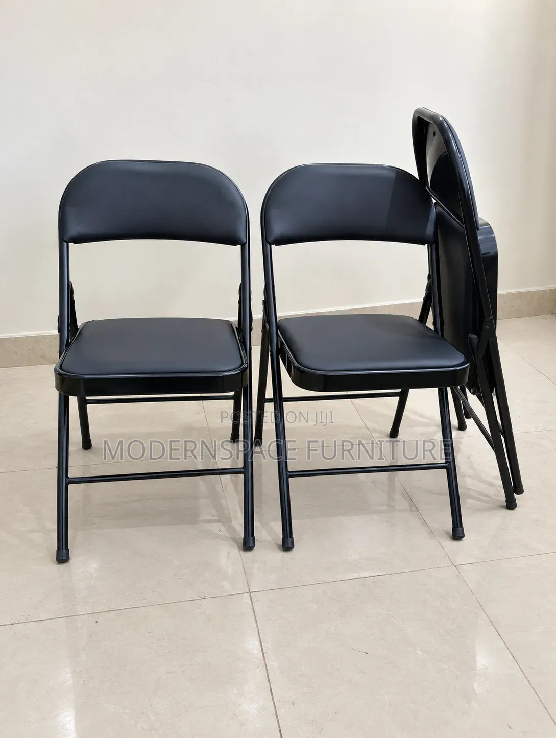 Black Padded Folding Chairs for Office and Events