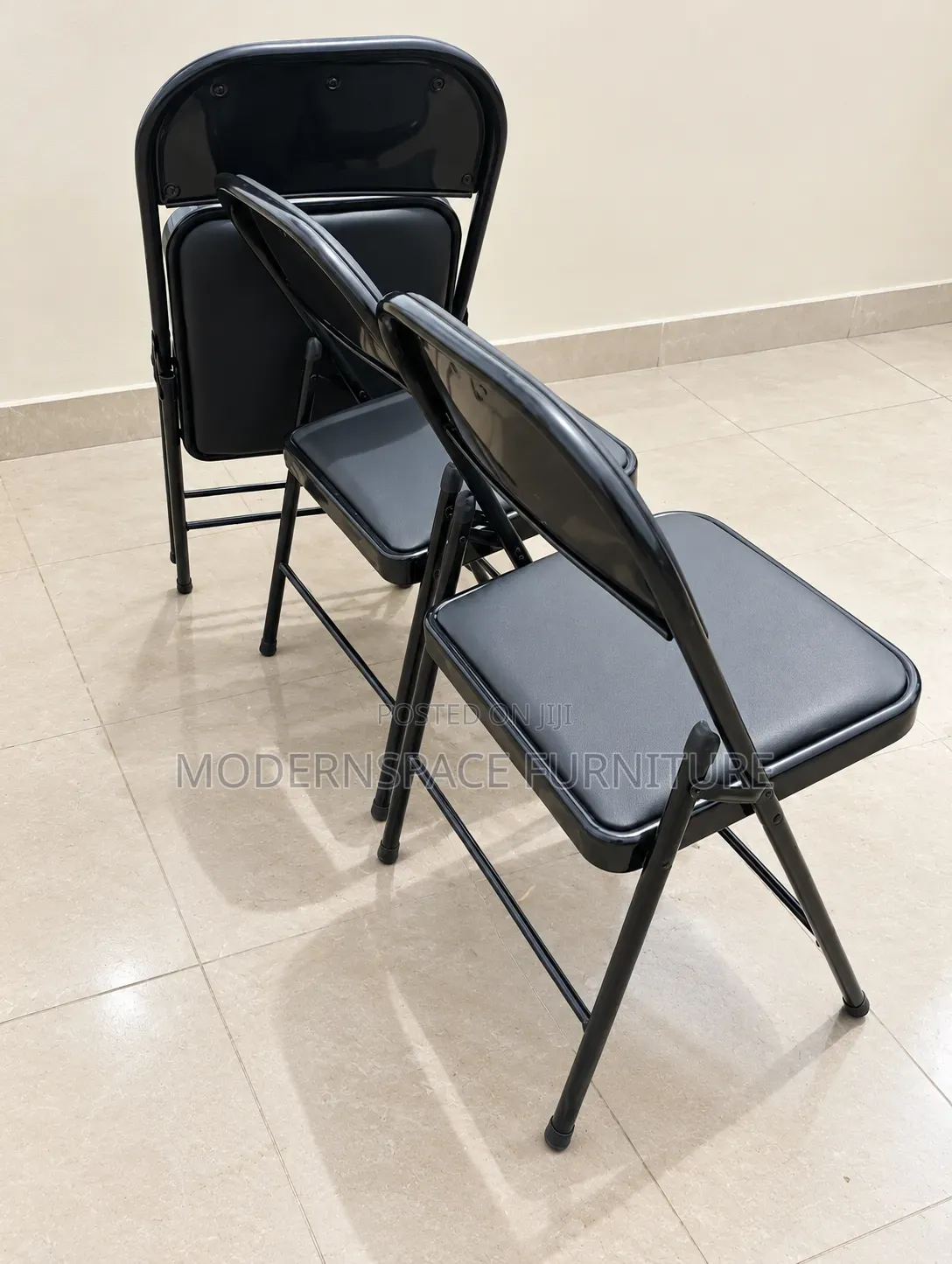 Black Padded Folding Chairs for Office and Events