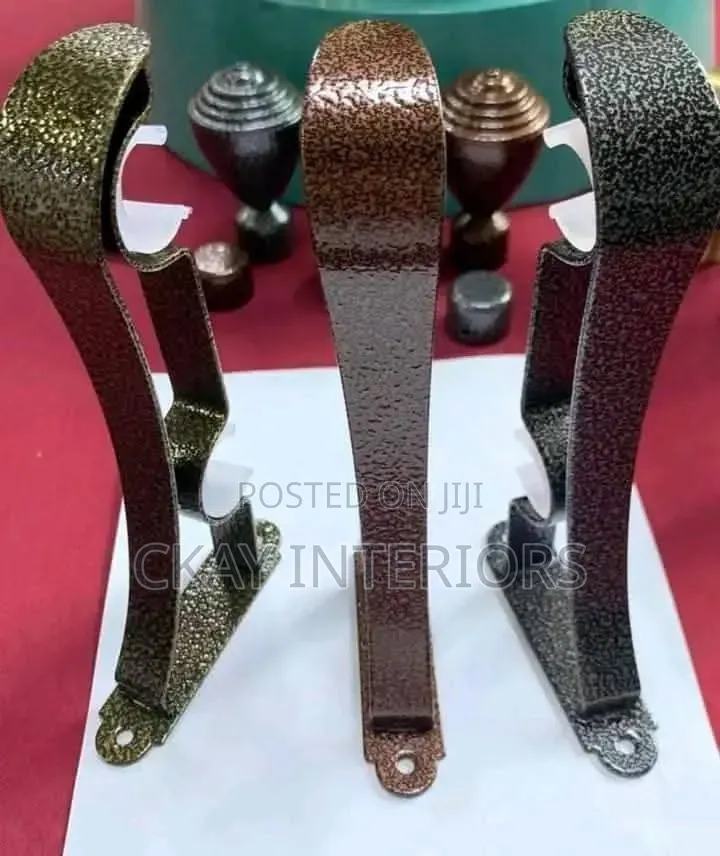 Double Powder Coated Curtain Rod Brackets