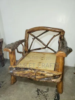 Rustic Natural Wood Armchair