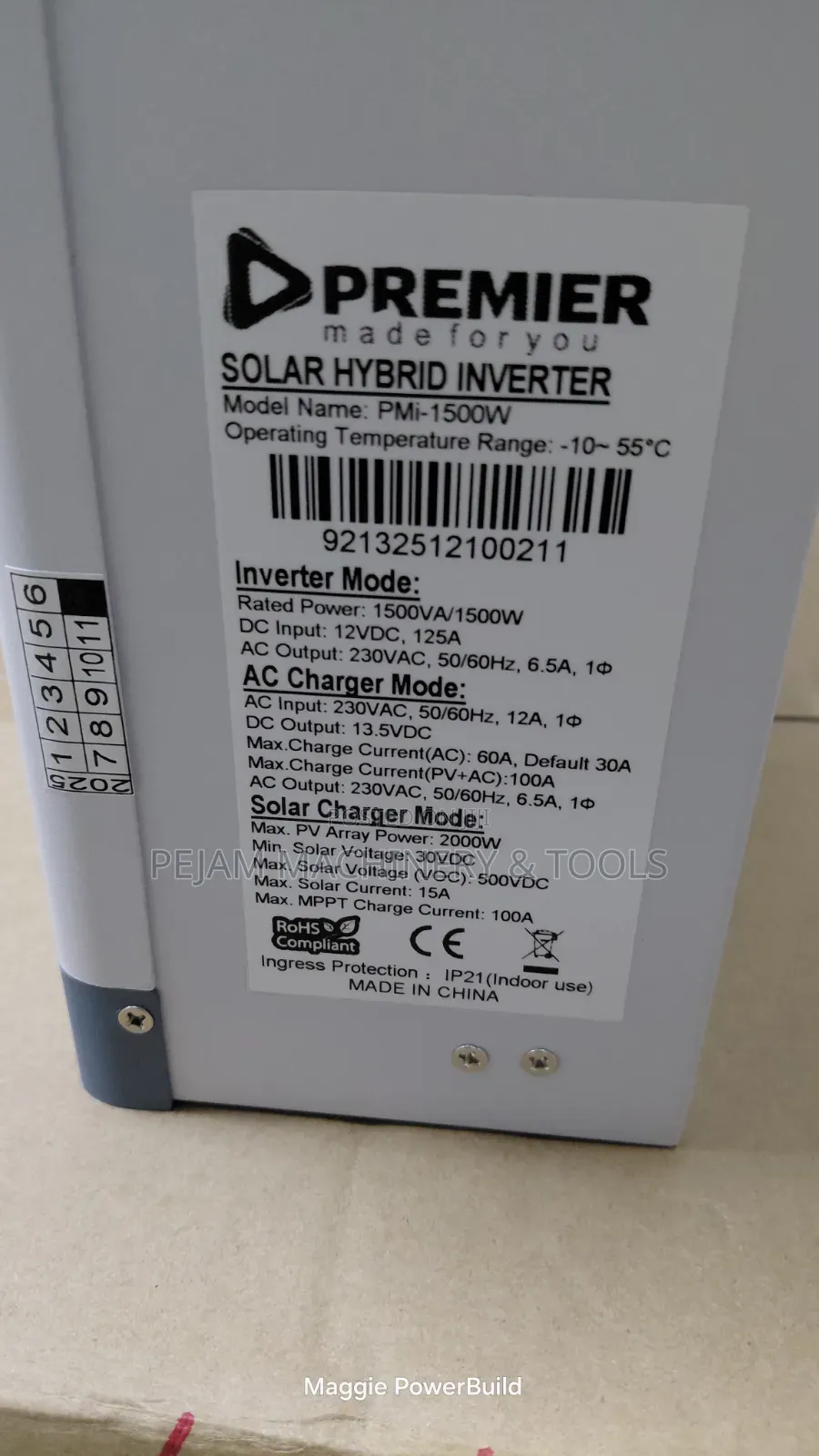 Premier 1.5kw/Kva 12V Hybrid Solar Inverter