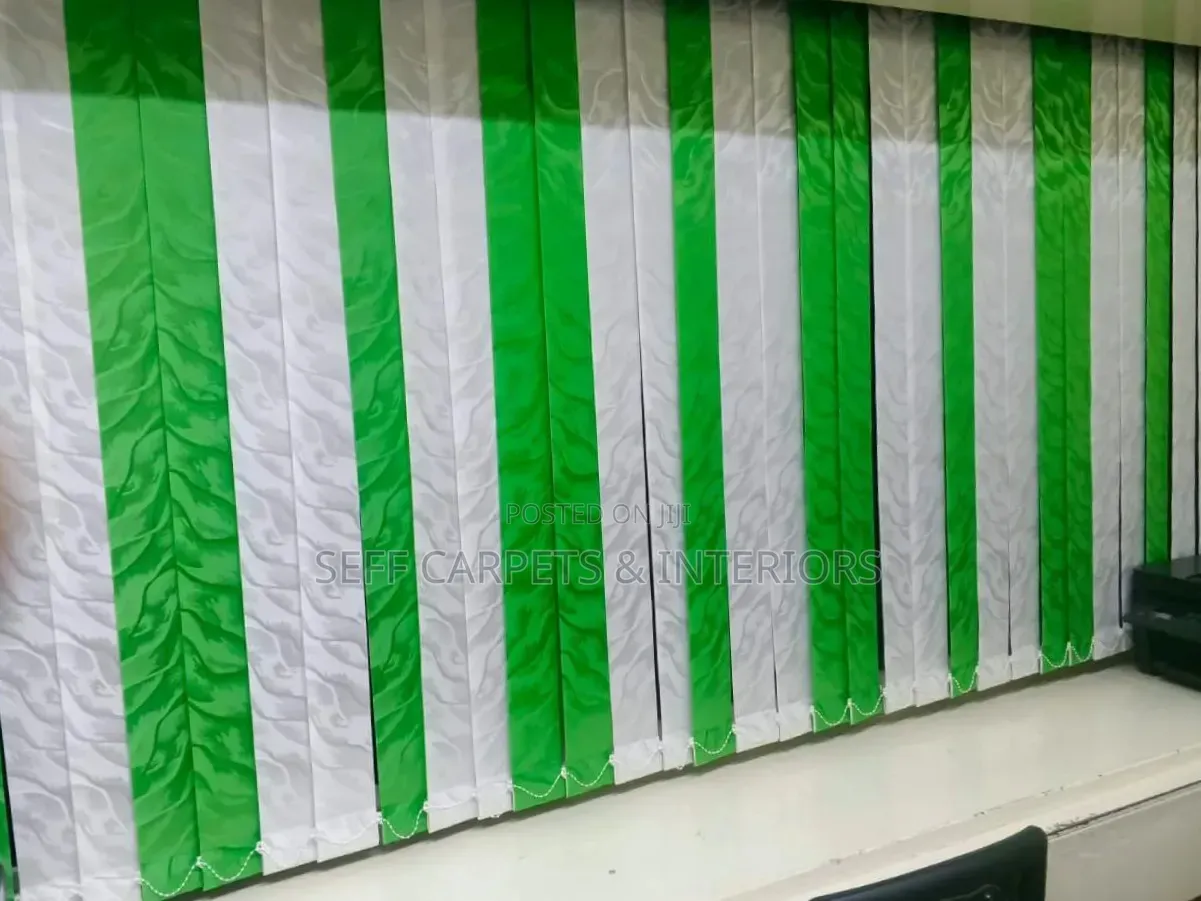 Cream, Green, Yellow White Fabrics forNairobi Office Vertical Blinds