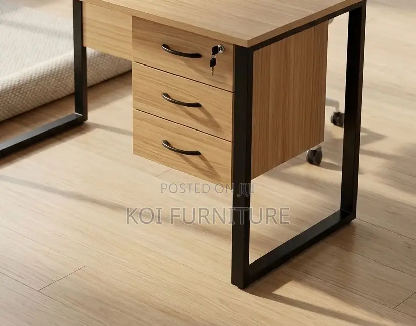 Home Office Desks | Modular Brown Desk With Drawer