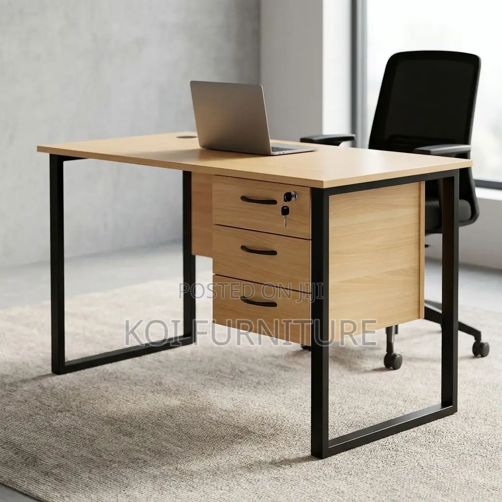 Home Office Desks | Modular Brown Desk With Drawer