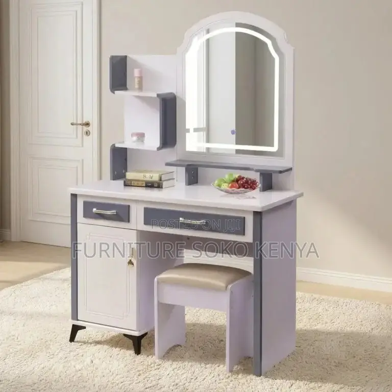Dressing Vanity Set | White Dressing Room Table With a Seat