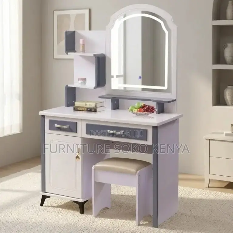 Dressing Vanity Set | White Dressing Room Table With a Seat