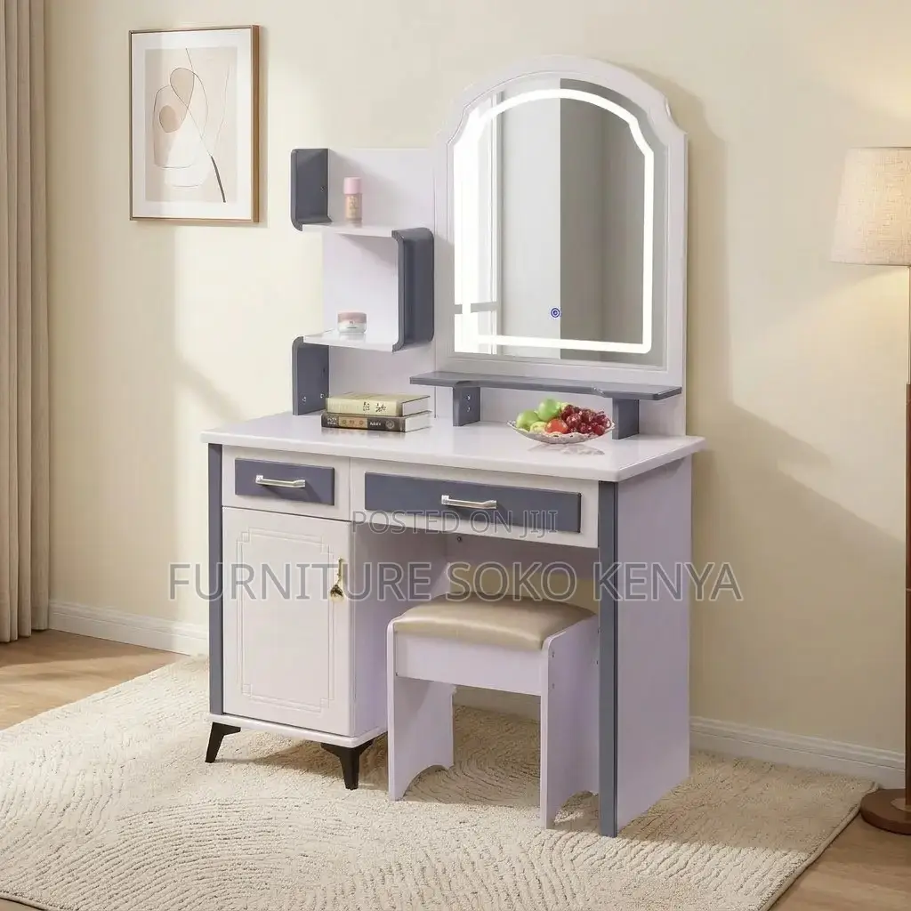 Dressing Vanity Set | White Dressing Room Table With a Seat
