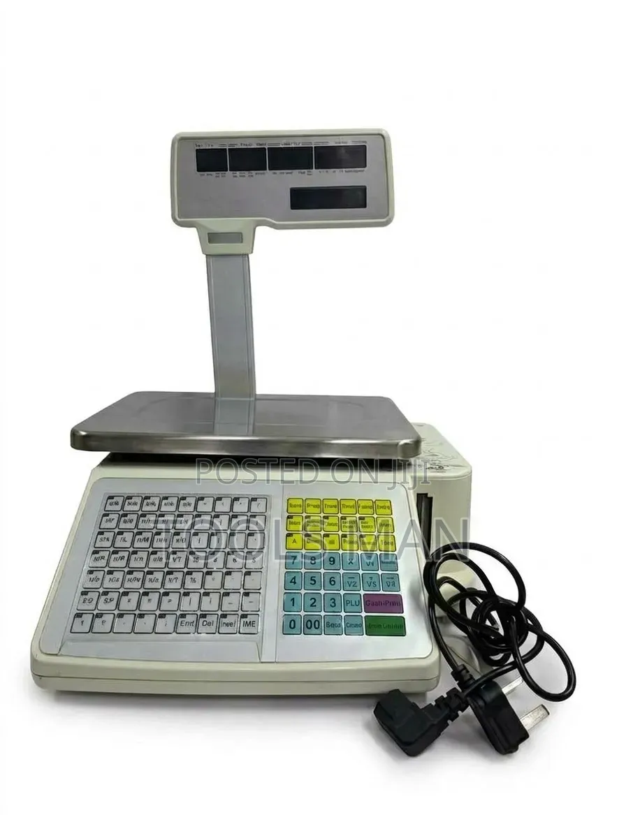 Digital Barcode Label Printing Scale With Customer Pole Display.