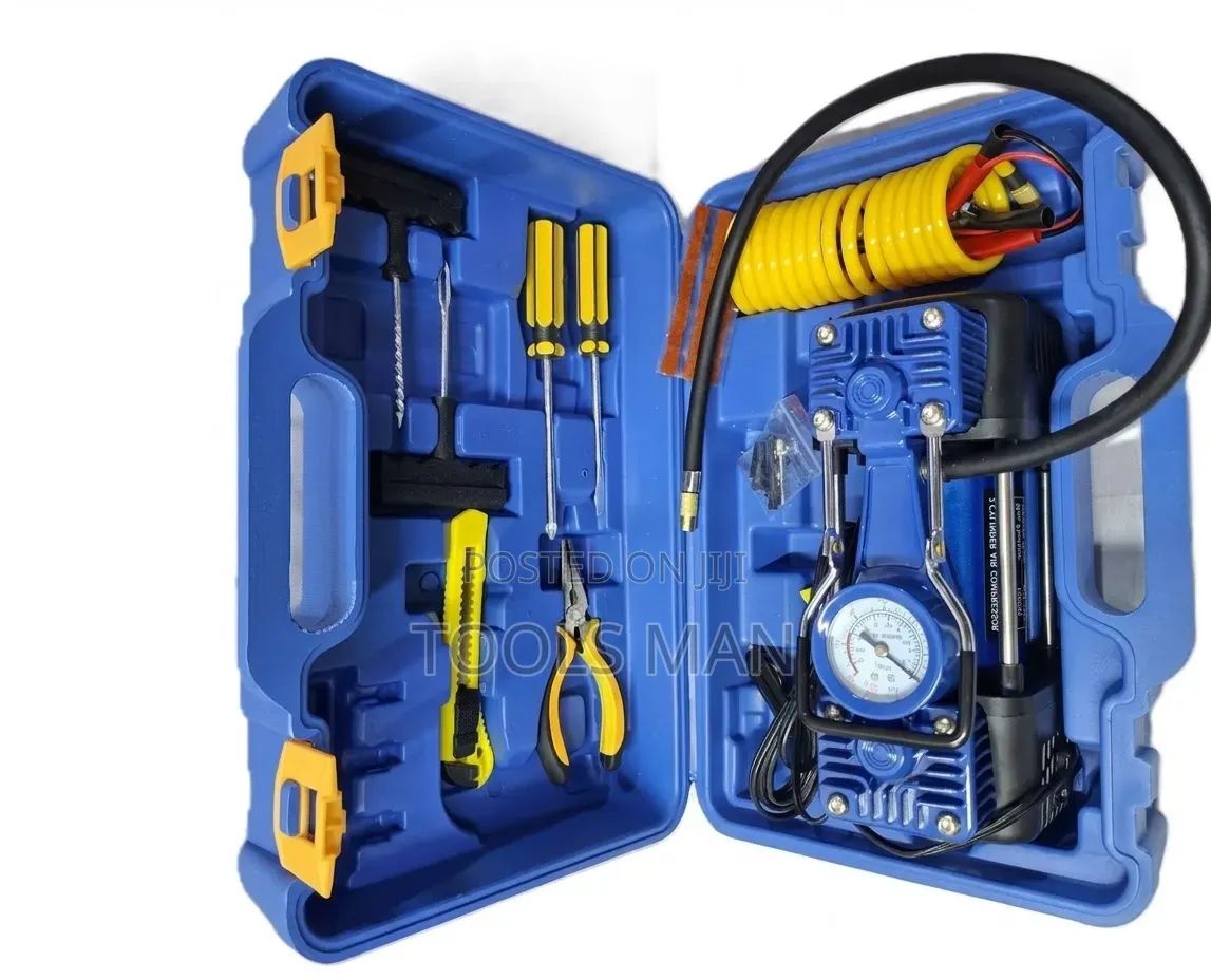 2-Cylinder Air Compressor 12V Car Tyre Inflator Tool Kit.