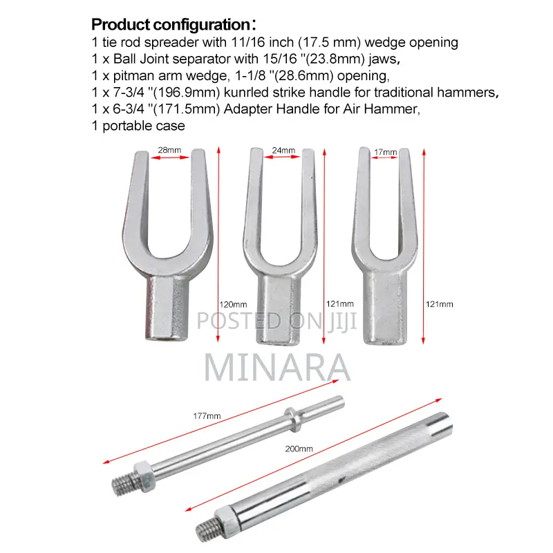 5 Pcs, Ball Joint Separator, Tie Rod and Pitman Arm Removal Tool Kit