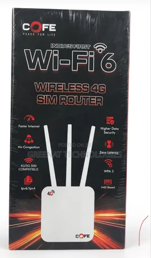 COFE CF-903 Wi-Fi 6 Wireless 4g/5g SIM Router 600 MBPS AI LAN/WAN