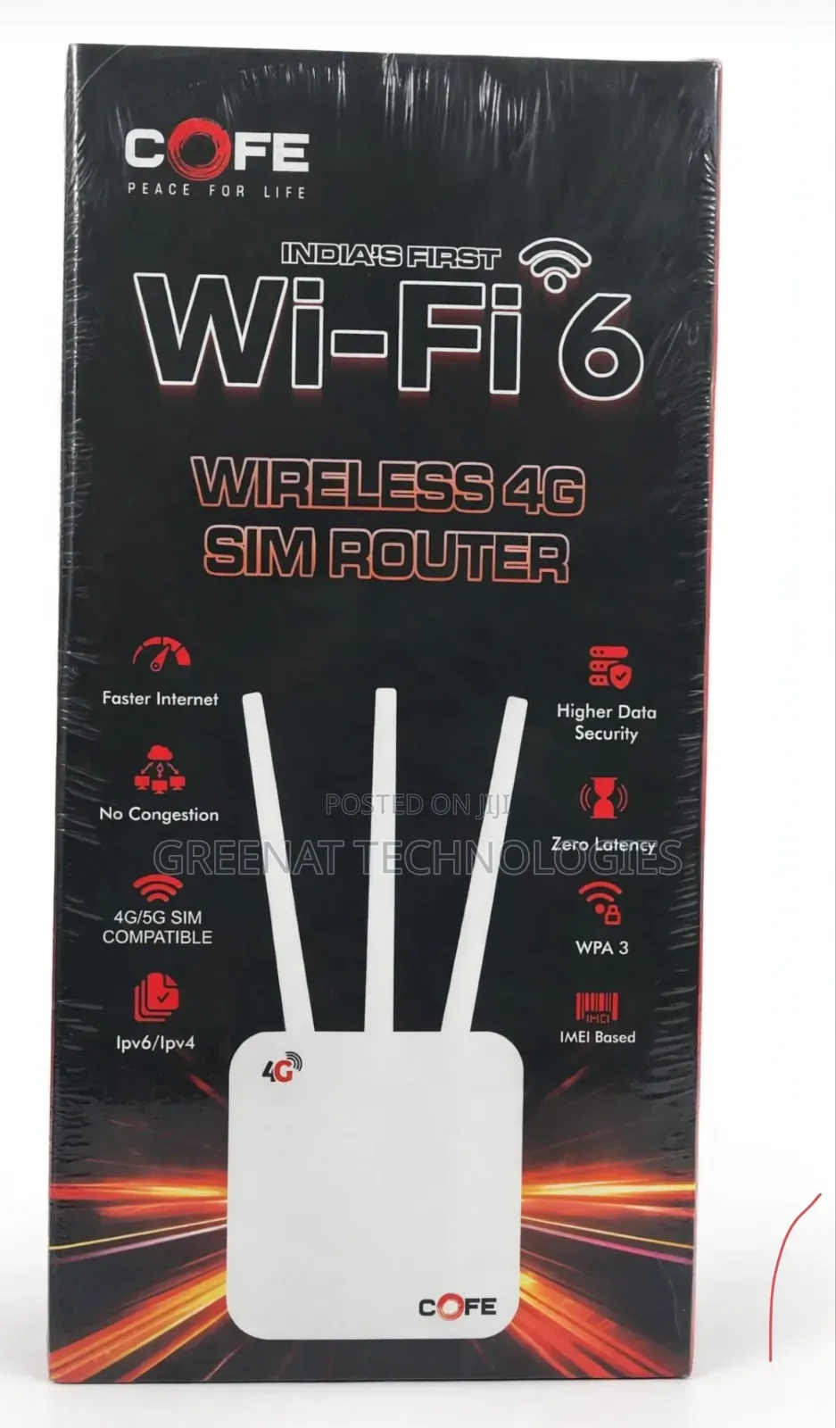 COFE CF-903 Wi-Fi 6 Wireless 4g/5g SIM Router 600 MBPS AI LAN/WAN