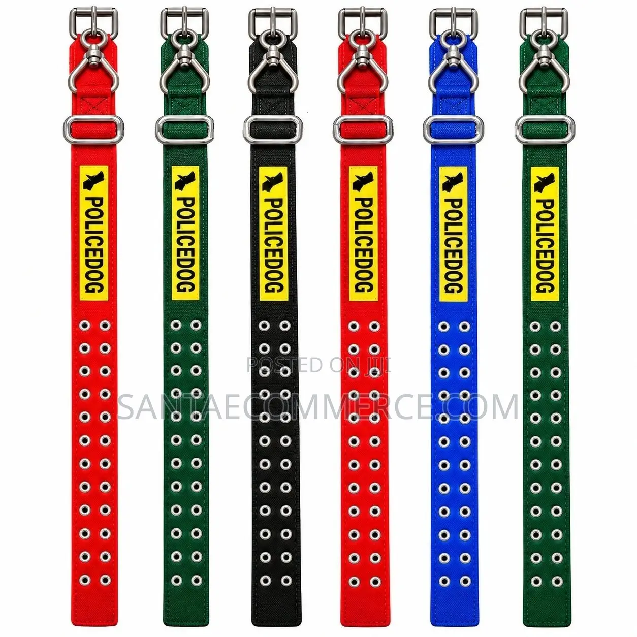 Adjustable Police Dog Collar Strap With Metal Buckle Heavy-Duty Nylon