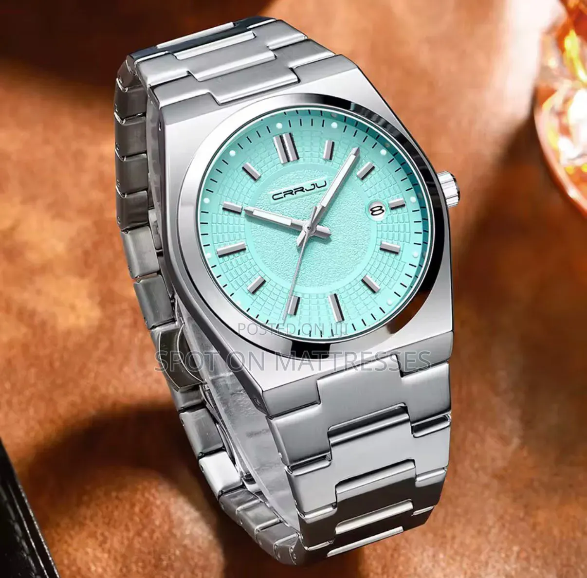 Elegant Business Watch for Men. Ocean Green/Navy Blue/Charcoal Black.