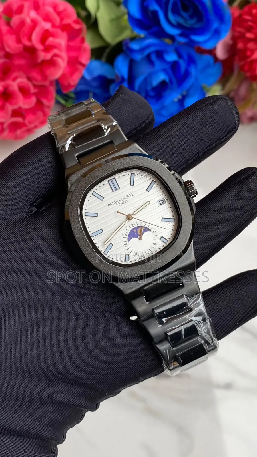 Patek Phillipe Official Watch for Men. Silver and Black. We Deliver!