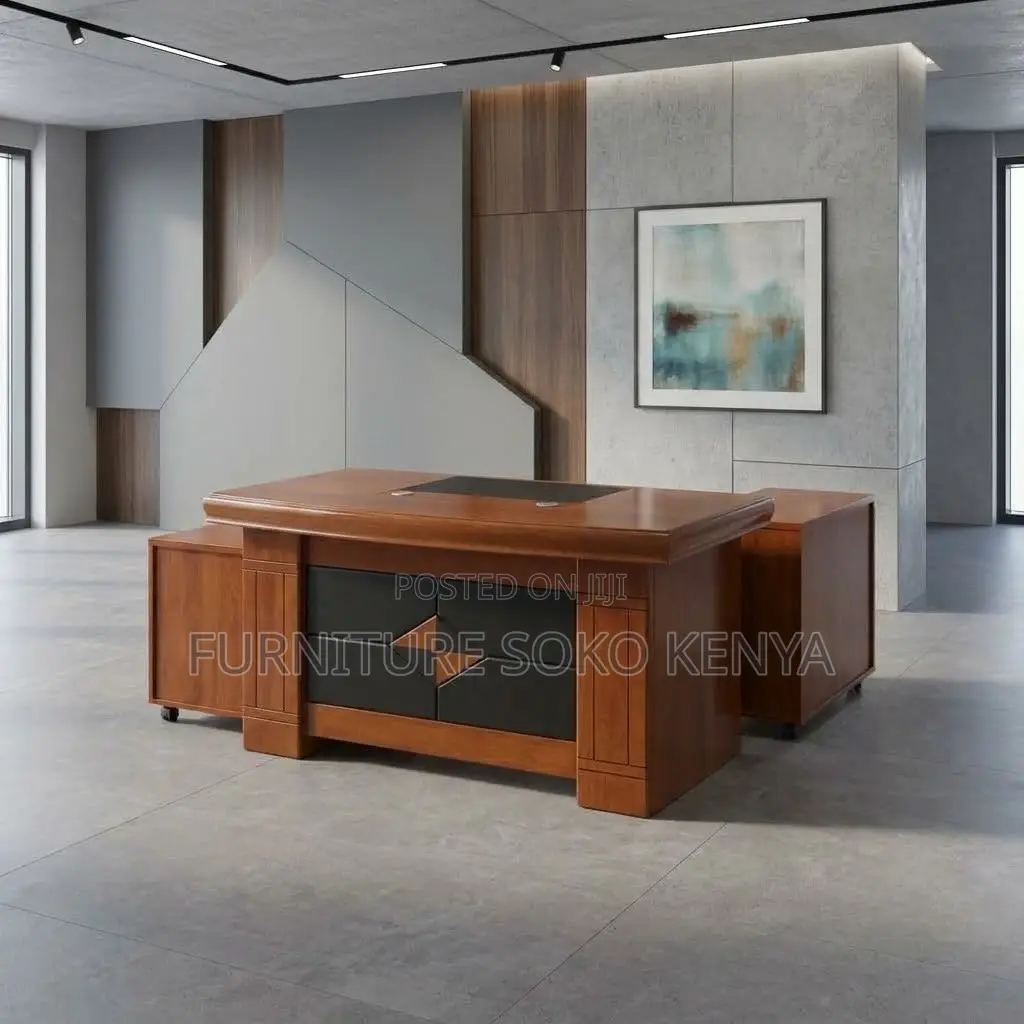 1.4 Meter Mahogany Desk | Executive L Shaped Office Table