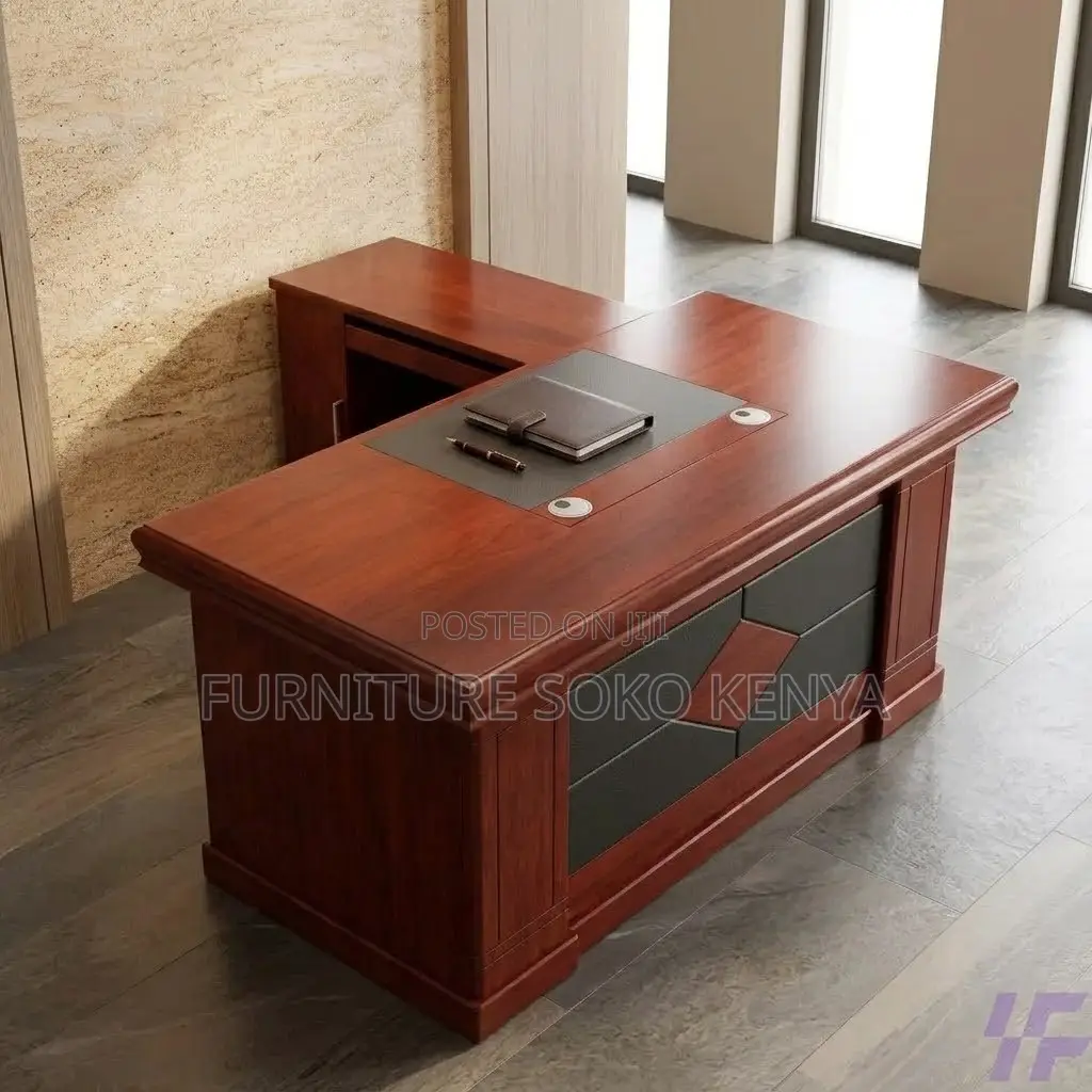 1.4 Meter Mahogany Desk | Executive L Shaped Office Table