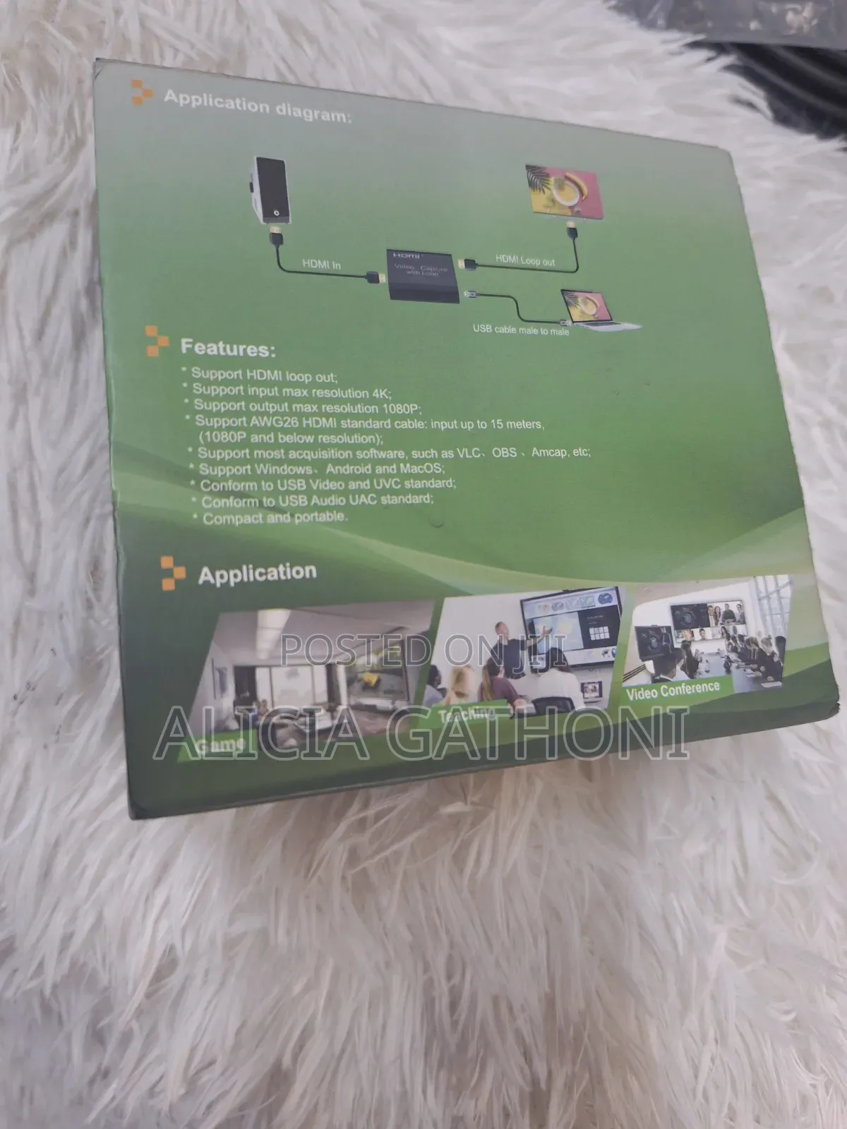 HDMI Capture Card With Loop Out and 5v Power Port