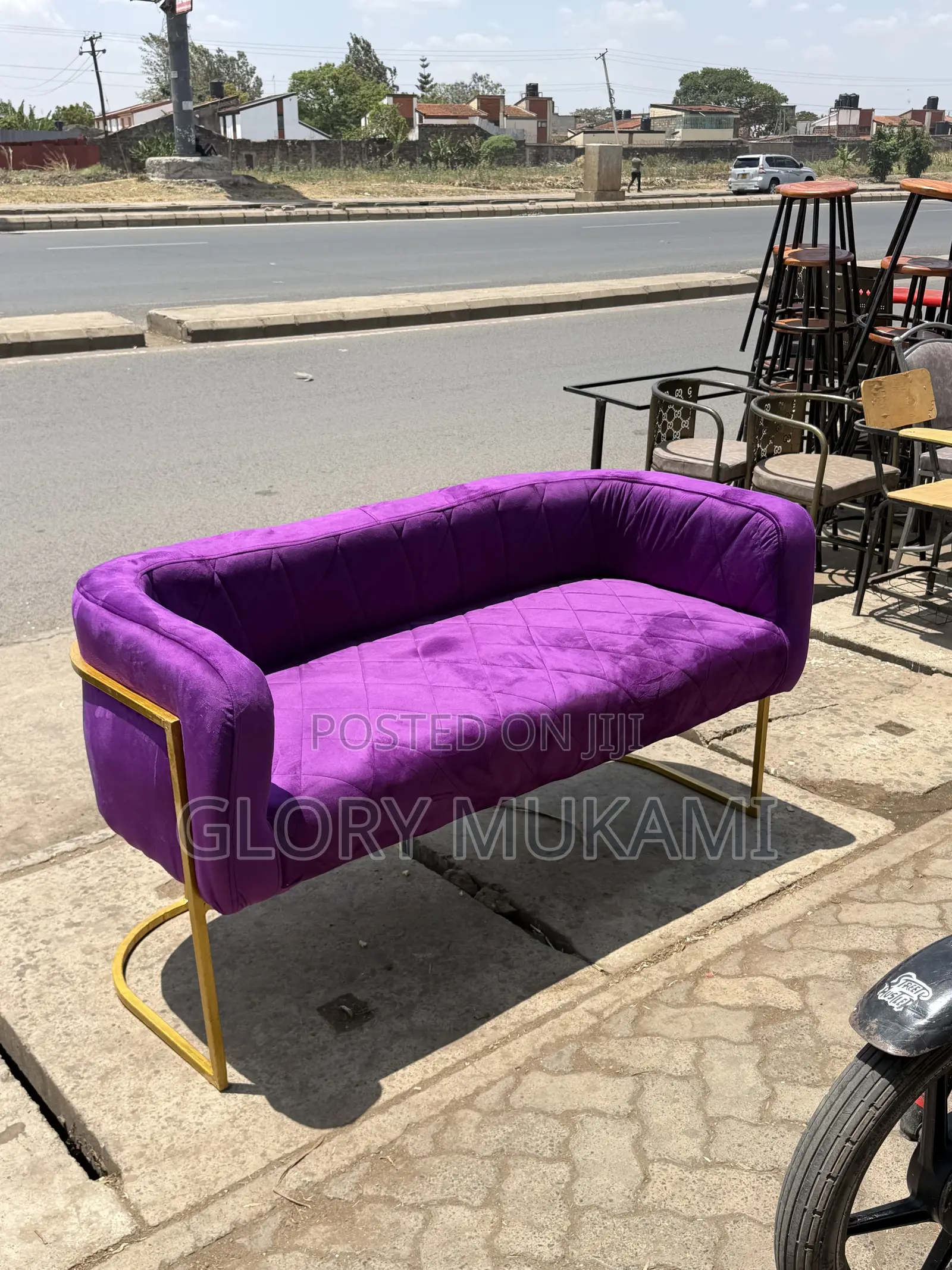 Purple Waiting Bench Chair