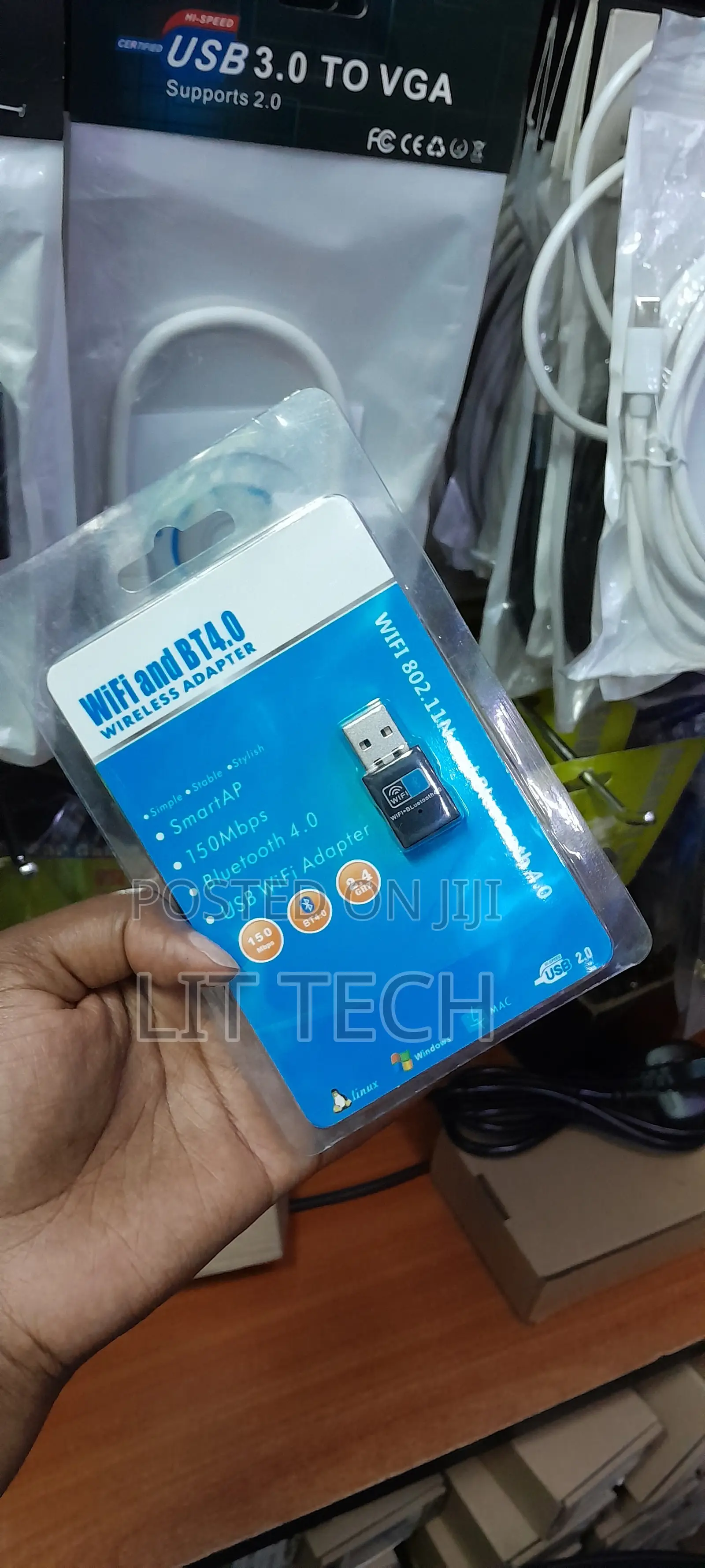 2-in-1 USB Wi-Fi & Bluetooth 4.0 Wireless Adapter (150Mbps)