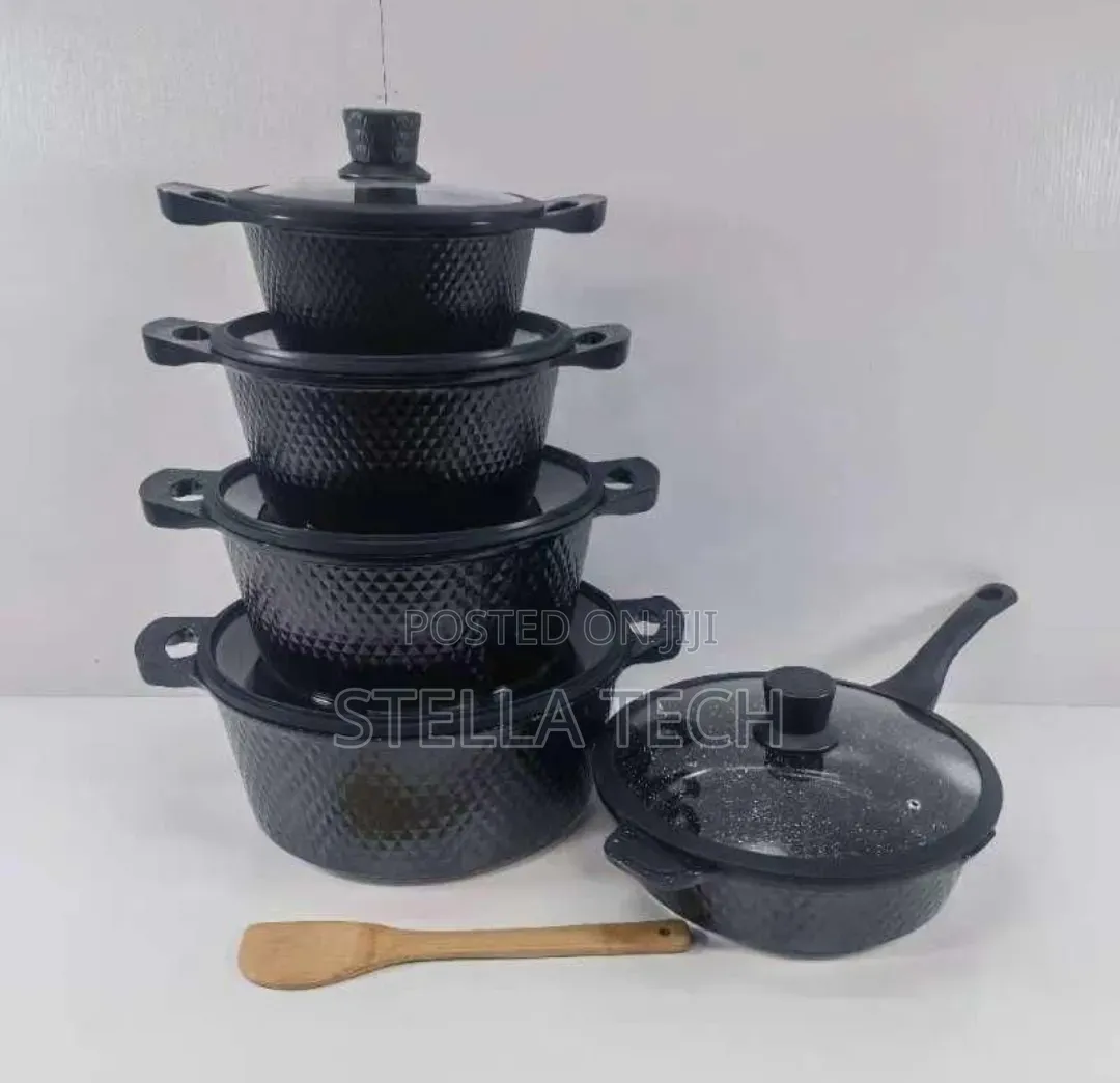 Bosch 11-Piece Granite Non-Stick Cookware Set in Black,