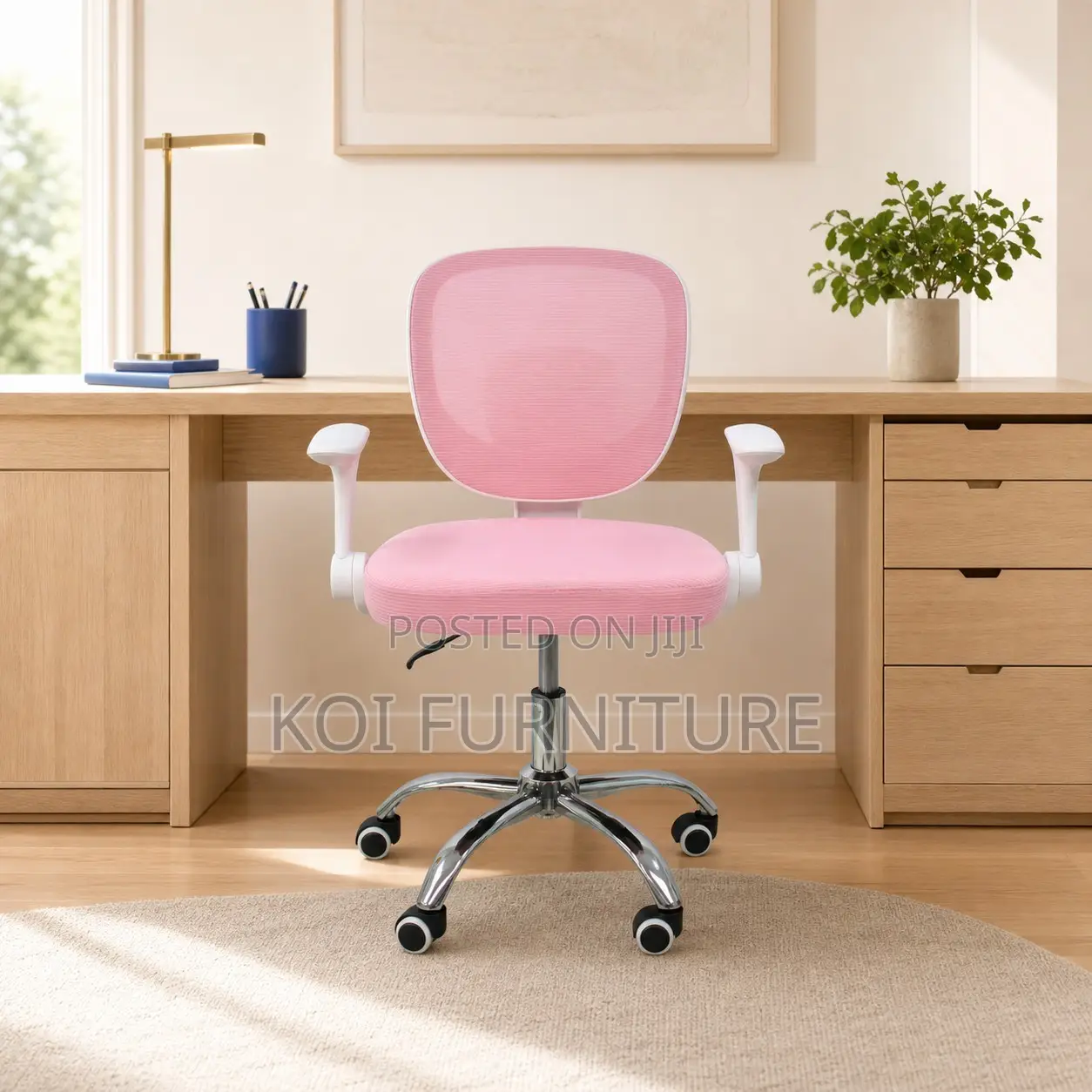 Office Chair : Pink Ergonomic Mesh Study Chair