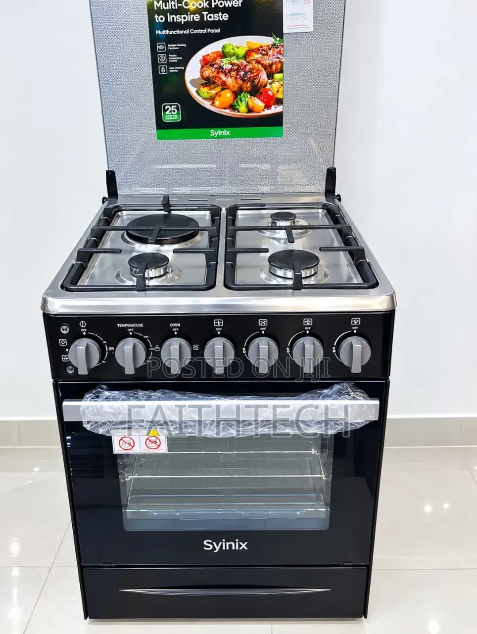 Syinix 60x60cm 3+1 Gas and Electric Standing Cooker (Model Q60GC3).