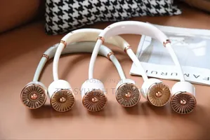 *Gold Hanging Neck Small Fan USB Charging Three-Speed Adjustable Summe