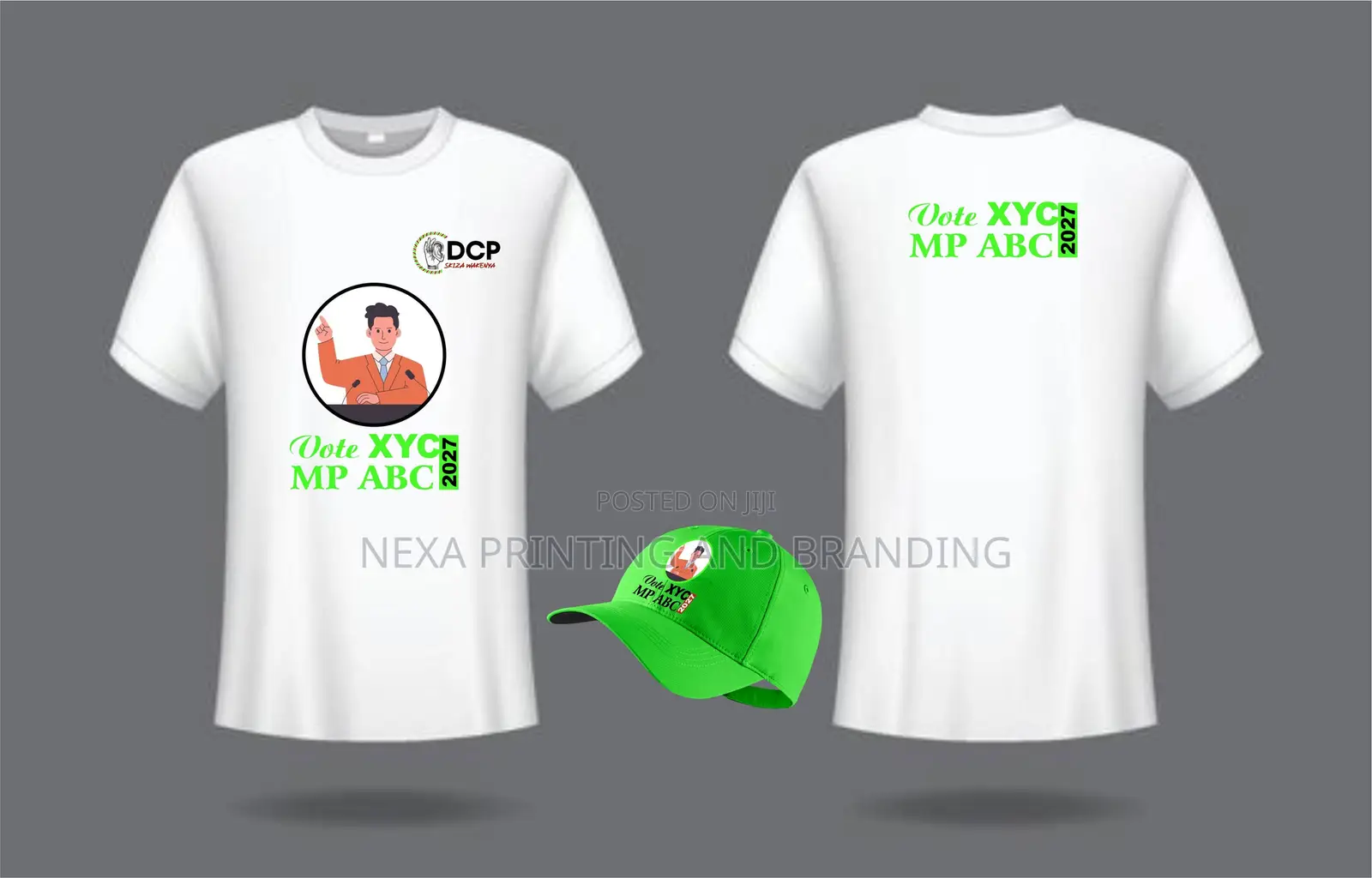 2027 Campaign T-Shirts and Caps for All DCP Candidates