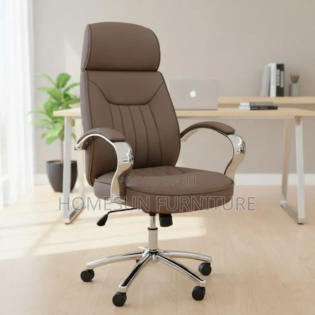 Office Chair – Brown Executive Padded Swivel Chair