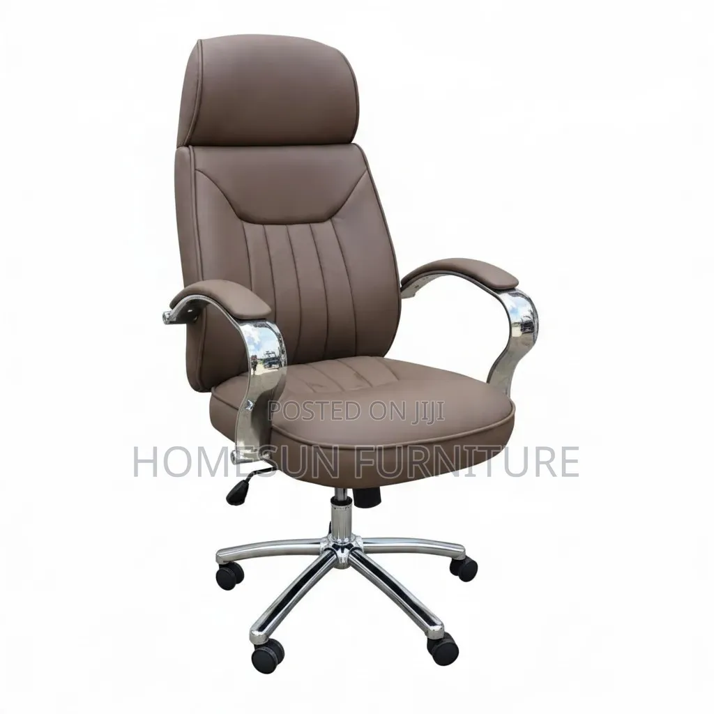 Office Chair – Brown Executive Padded Swivel Chair