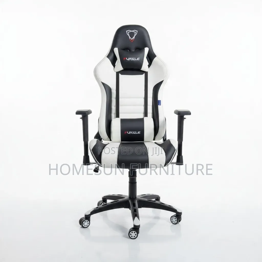 Gaming Chair – Black and White Racing Style