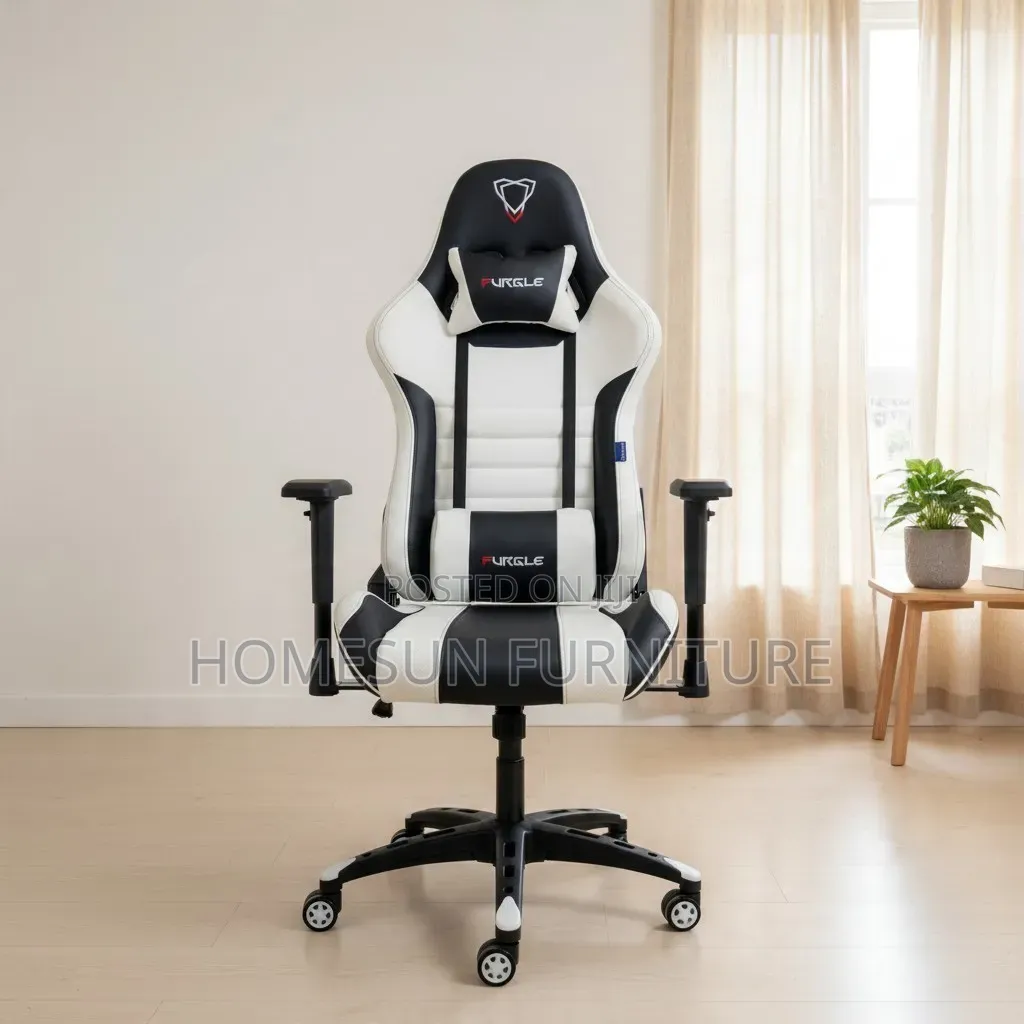 Gaming Chair – Black and White Racing Style