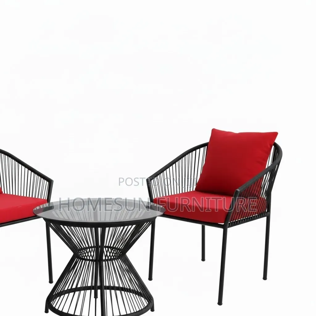 Outdoor Furniture – 2-Seater Patio Set With Glass Table