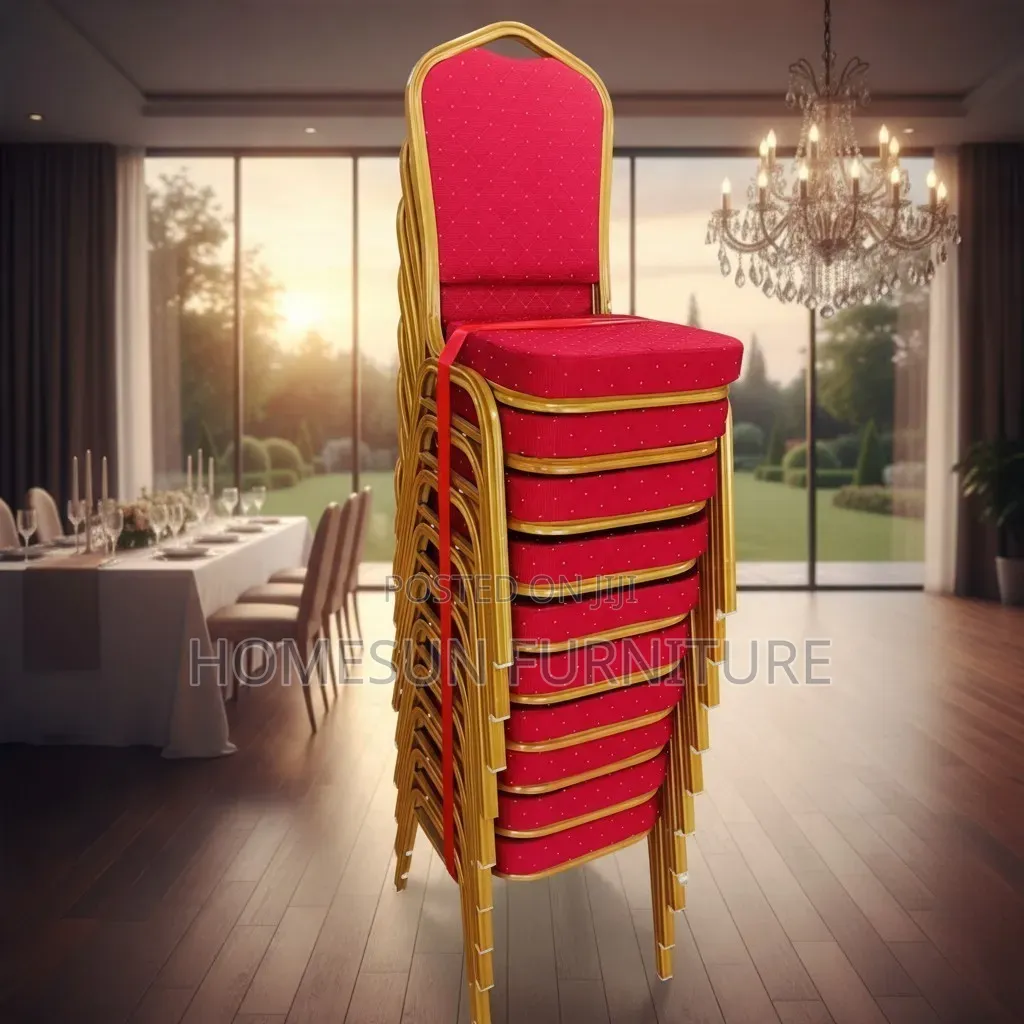 Banquet Chair – Red Upholstered Stackable Event Chair