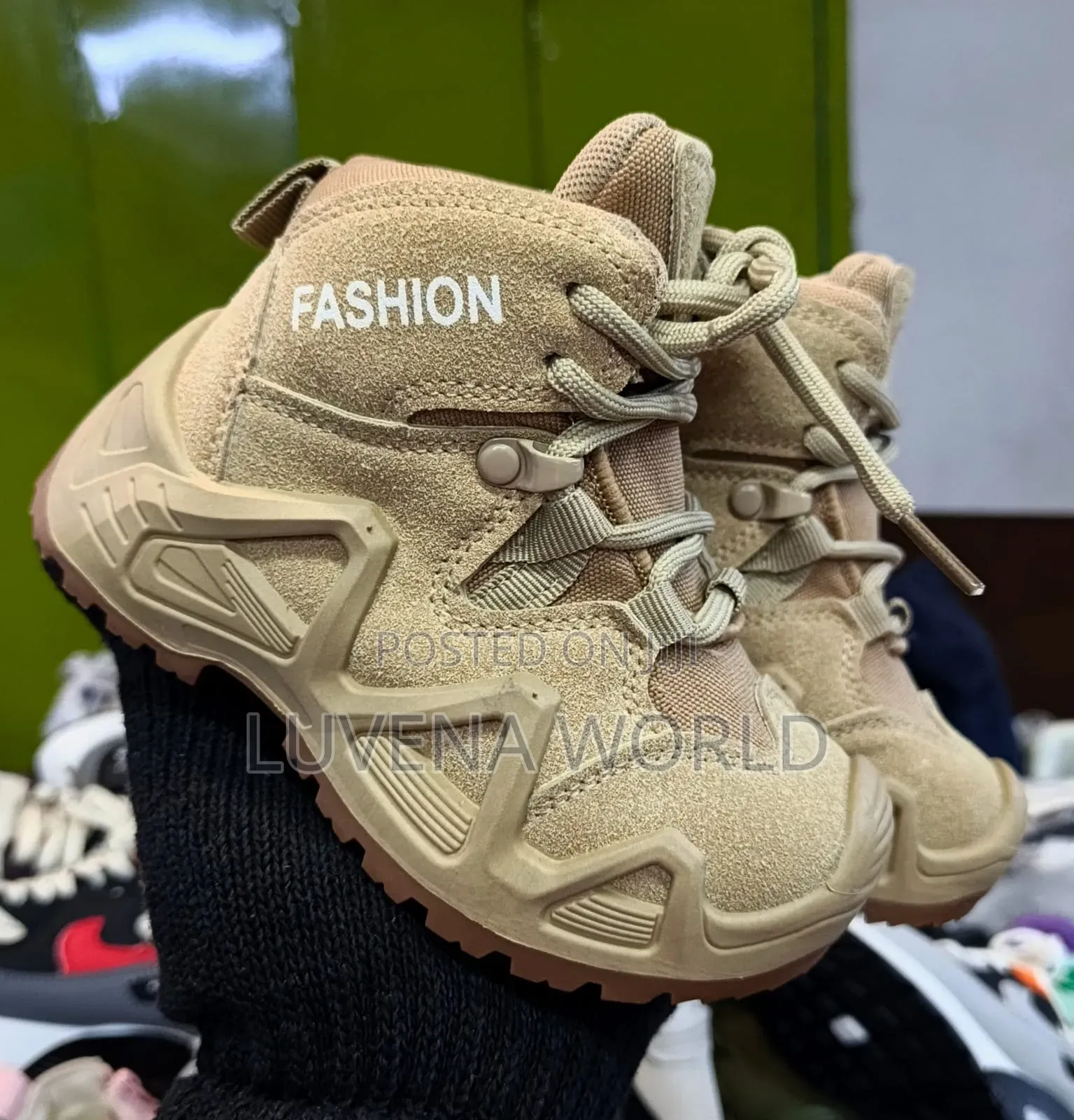 Beige Kids Boots
