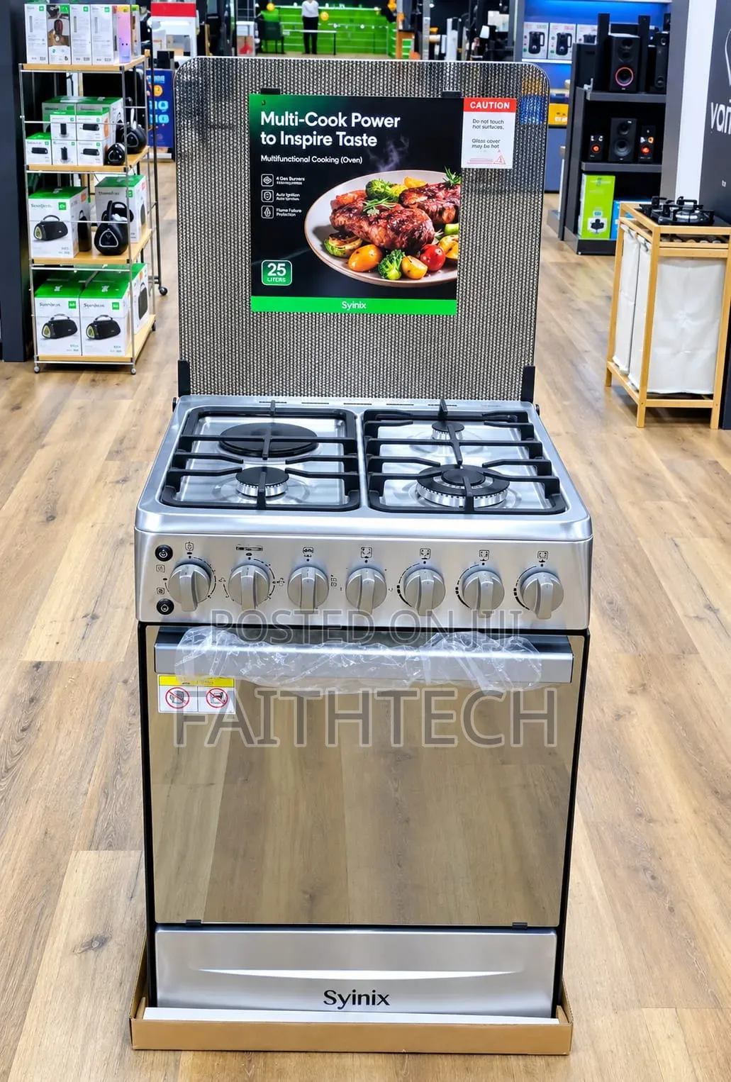 Syinix 60×60 Cm 3+1 Standing Cooker With Electric Oven (Model Q60GC5