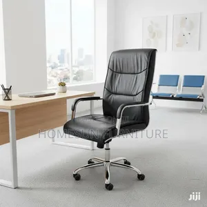 Executive Office Chair – Black Leather High Back