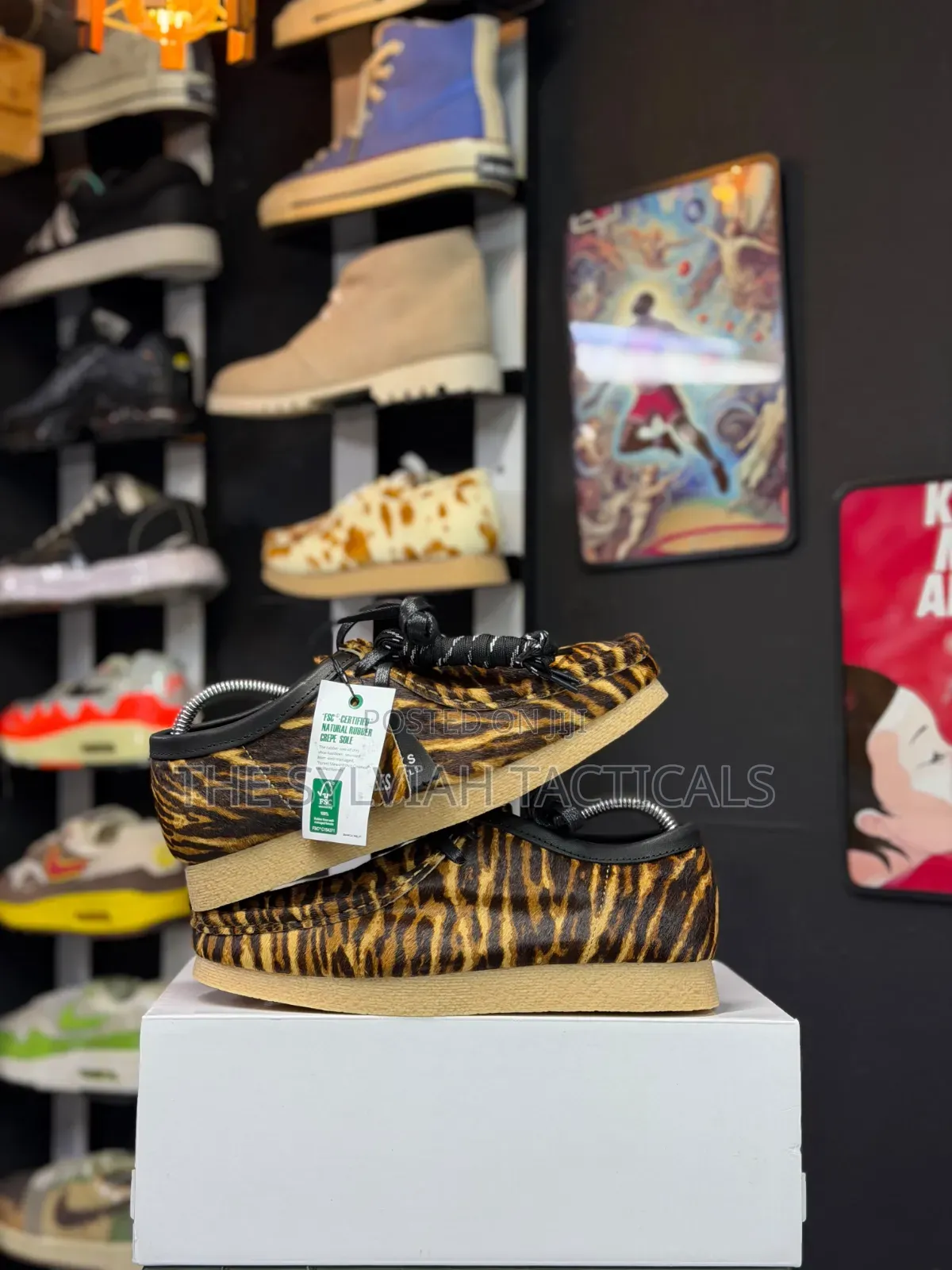 Clarks Originals Wallabee in a Tiger Print or Tortoiseshell Animal