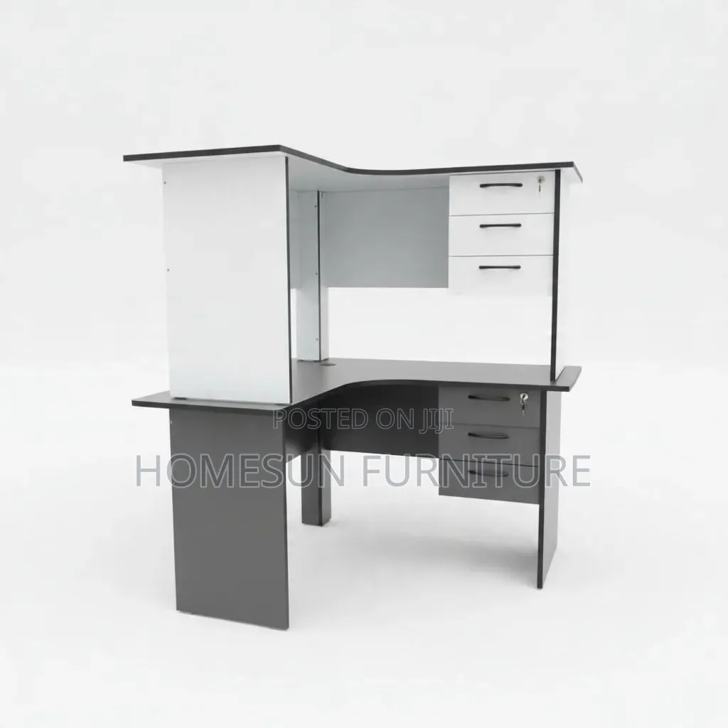 Office Desk – Modern L-Shaped Workstation With Drawers