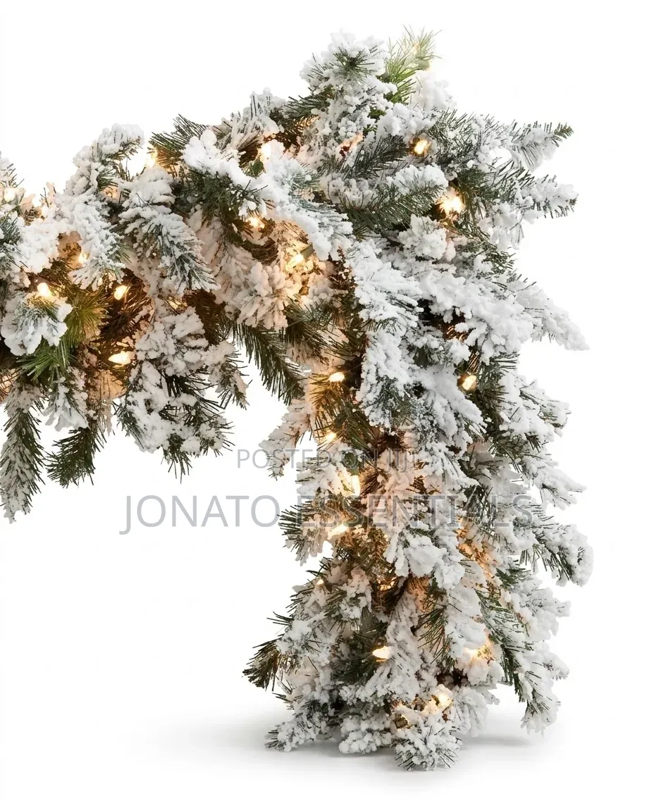 Pre Lit Snow Frosted Christmas Garland 2.7M With Warm Lights