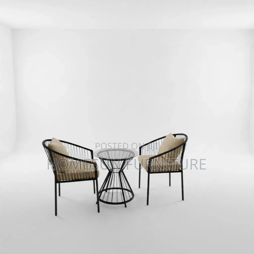 Outdoor Chairs – Black Metal Patio Set With Table