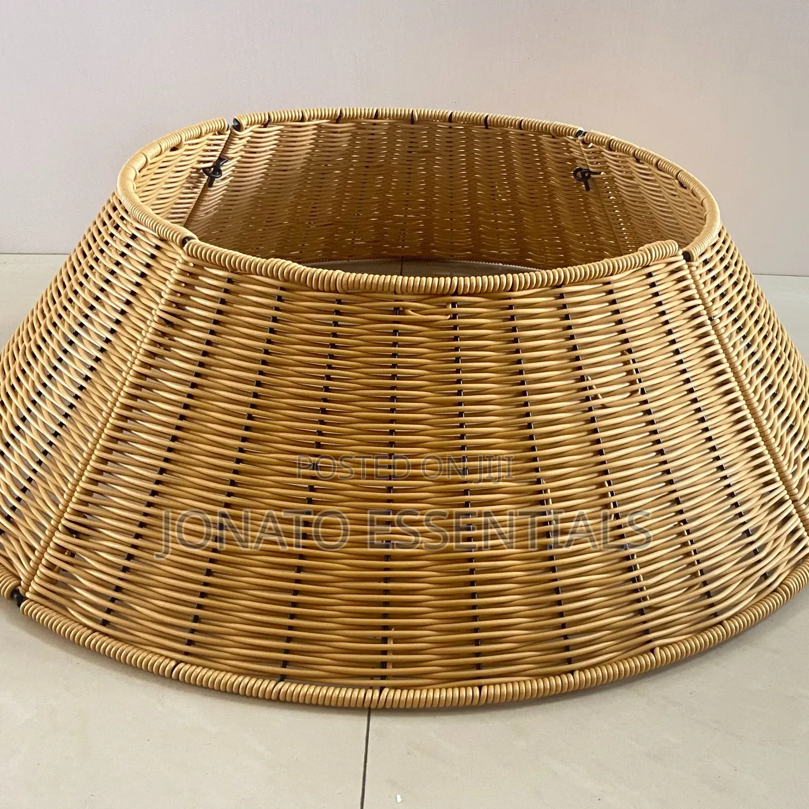 Woven Rattan Christmas Tree Collar Ring Base Cover 28 Inch