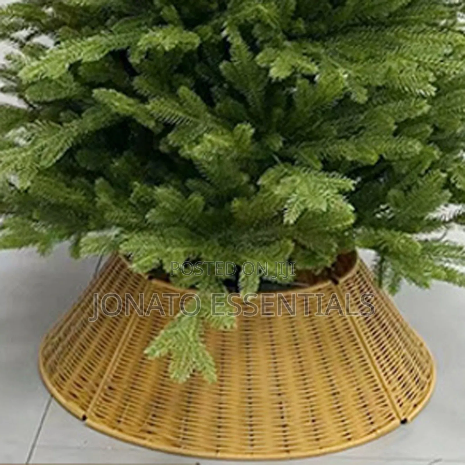 Woven Rattan Christmas Tree Collar Ring Base Cover 28 Inch